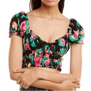 For Love and lemons Becca Crop Top Rose Floral size XS